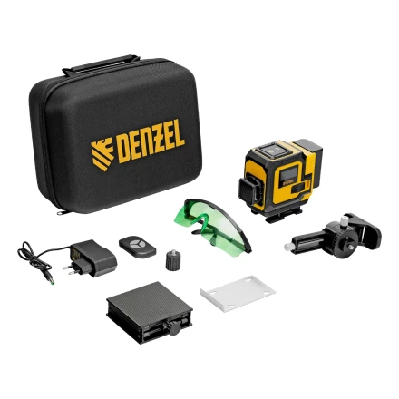 Лазерный уровень мультипризменный DLV-360-3C, 30 м, зеленый луч, Li-Ion 2,4 Aч, кейс// Denzel 35080 купить в Перми