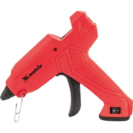 Клеевой пистолет, 11 мм, 40 (100) Вт, 18 г/мин, выключатель и индикатор напряжения Matrix 93007 купить в Перми