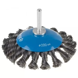 ЗУБР "ЭКСПЕРТ". Щетка коническая для дрели, жгутированная стальная проволока 0,5мм, 100мм 35235-100_z01