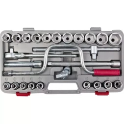 Набор торцовых головок НИЗ "Шоферский инструмент №4", 1/2", сталь 40Х, в пластиковом кейсе, 26 предметов 2761-40