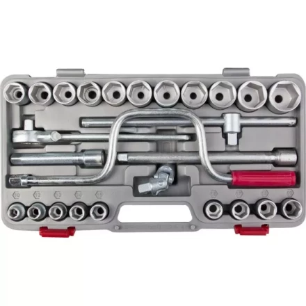 Набор торцовых головок НИЗ &quot;Шоферский инструмент №4&quot;, 1/2&quot;, сталь 40Х, в пластиковом кейсе, 26 предметов 2761-40 купить в Перми