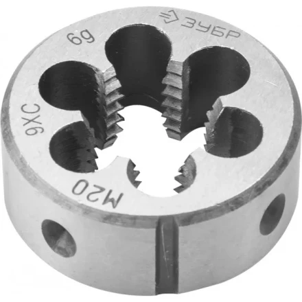 Плашка ЗУБР "МАСТЕР" круглая ручная для нарезания метрической резьбы, мелкий шаг, М20 x 1,5 4-28022-20-1.5 купить в Перми