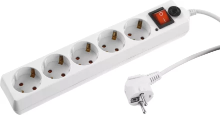 Сетевой фильтр STAYER &quot;MASTER&quot; электрический, 5 гнезд, макс. мощн. 2200 Вт, 1.5м 55066-1.5 купить в Перми