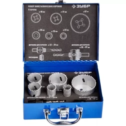 Набор ЗУБР "ЭКСПЕРТ": Коронки биметаллические, глубина сверления до 38мм, d 22,25,35,40,51,67мм 29531-H6-2