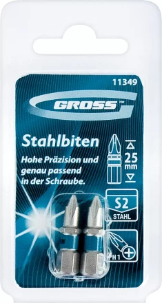 Набор бит РН1х25, сталь S2, 2шт GROSS 11349 купить в Перми