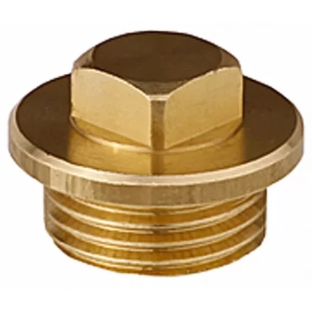 Заглушка GENERAL FITTINGS, 6-ти гранная головка с прижимной шайбой, никелированная латунь, наружная резьба, 1/2&quot; 51099-1/2 купить в Перми