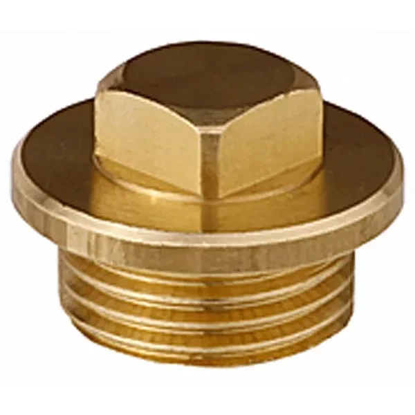 Заглушка GENERAL FITTINGS, 6-ти гранная головка с прижимной шайбой, никелированная латунь, наружная резьба, 1/2" 51099-1/2 купить в Перми