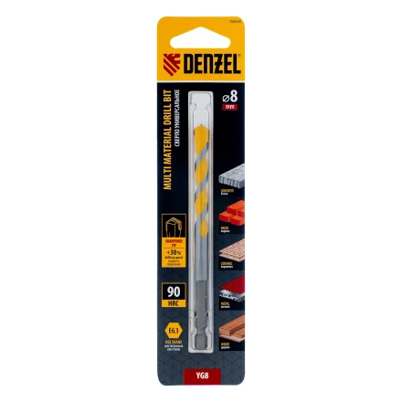 Сверло универсальное, Multi cut, 8 мм Denzel 706008 купить в Перми