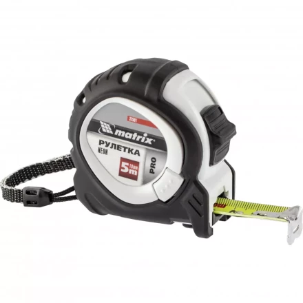 Рулетка Neon 5 м x 19 мм обрезиненный корпус 3 фиксации Pro Matrix 32591 купить в Перми
