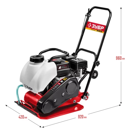 ЗУБР 15 кН, 80 кг, бензиновая виброплита (ВПБ-15 А) купить в Перми