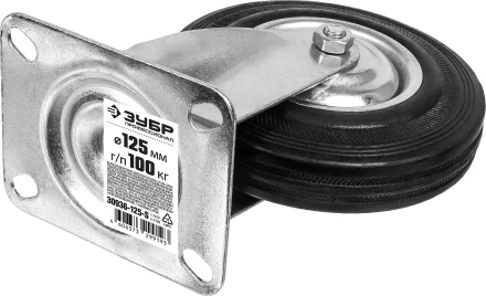 ЗУБР d 125 мм, г/п 100 кг, игольчатый подшипник, резина/металл, поворотное колесо, Профессионал (30936-125-S) купить в Перми