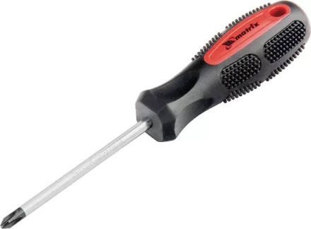 Отвертка Anti-Slip Ph2 х 100 мм CrV двухкомп. рукоятка MATRIX 12248 купить в Перми
