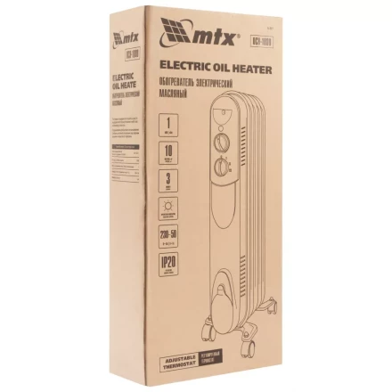 Масляный обогреватель MTX OCH-1000, 230 В, 1000 Вт // MTX 98301 купить в Перми