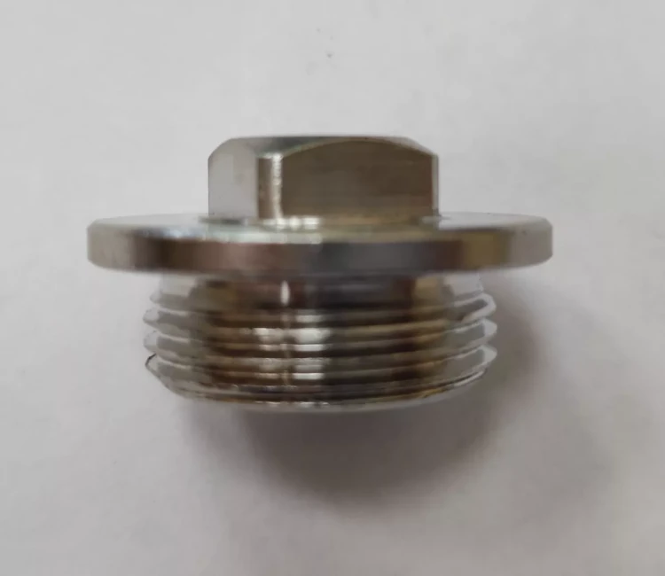 Заглушка GENERAL FITTINGS, 6-ти гранная головка с прижимной шайбой, никелированная латунь, наружная резьба, 3/4" 51099-3/4 купить в Перми