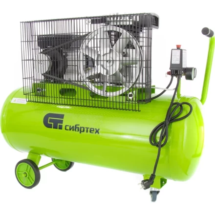 Компрессор масляный поршневой ременной привод Сибртех КР-2200/100 58042 купить в Перми