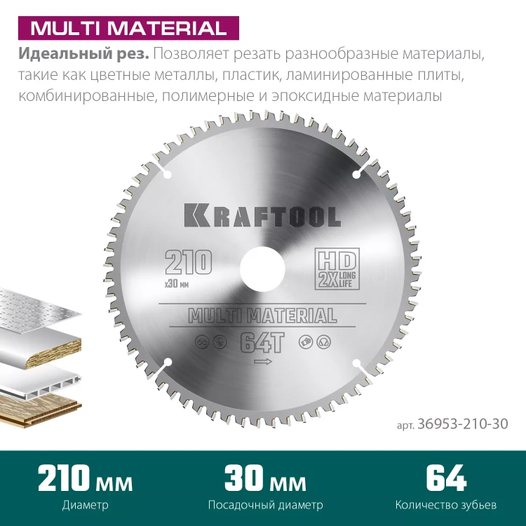 Диск пильный Multi Material, повышенный ресурс 36953-210-30 купить в Перми
