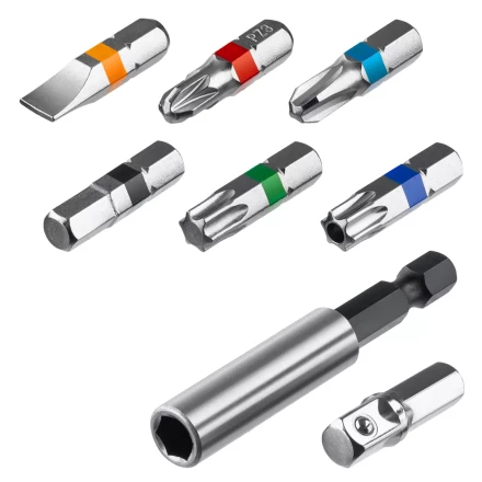 Набор бит и адаптеров KRAFTOOL C-Drive многофункциональный, Cr-Mo сталь, в ударопрочном компактном боксе. Цветная маркировка типов шлицов 26067-H32 купить в Перми