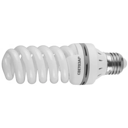 Энергосберегающая лампа СВЕТОЗАР &quot;ЭКОНОМ&quot; спираль,цоколь E27(стандарт),Т3,яркий белый свет(4000 К), 8000час, 25Вт(125) 44354-25_z01 купить в Перми