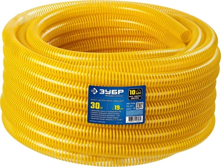 ЗУБР 19 мм x 30 м, 10 атм, со спиралью ПВХ, напорно-всасывающий шланг, ПРОФЕССИОНАЛ (40327-19-30) купить в Перми