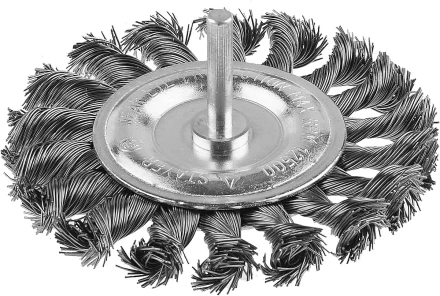 ЗУБР &quot;ПРОФЕССИОНАЛ&quot;. Щетка дисковая для дрели, жгутированная стальная проволока 0,5мм, 100мм 3522-100_z02 купить в Перми