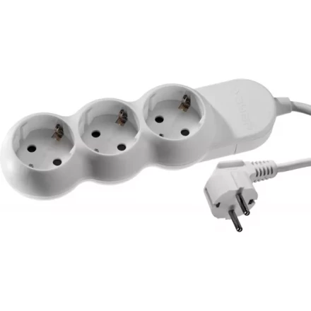 Удлинитель ЗУБР &quot;МАСТЕР&quot; электрический, ПВС сечение 1кв мм, заземление, 3 гнезда, макс мощн 3500Вт, 3м 55038-3 купить в Перми