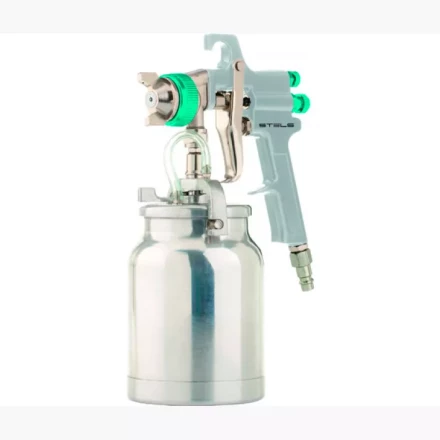 Пневматический краскопульт AS 702 НP профессиональный, всасывающего типа, сопло 1,8 мм и 2,0 мм Stels 57364 купить в Перми