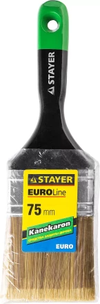 STAYER “KANEKARON-EURO”. Кисть плоская, искусственная щетина, деревянная ручка, 75мм 0106-075 купить в Перми