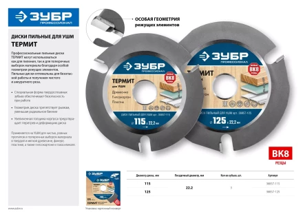 Пильные диски для УШМ ТЕРМИТ серия ПРОФЕССИОНАЛ купить в Перми