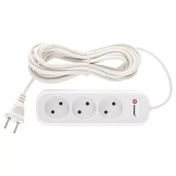Удлинитель бытовой без заземления, 2*0,75мм*5м, 3 розетки, 6A, STERN 95727 купить в Перми