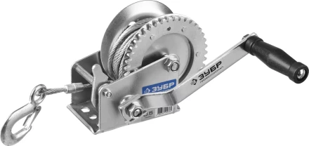 Лебедка ручная барабанная ЗУБР &quot;ПРОФЕССИОНАЛ&quot;, тяговая, тросовая, 0,5т, 8м 43113-0.5_z01 купить в Перми