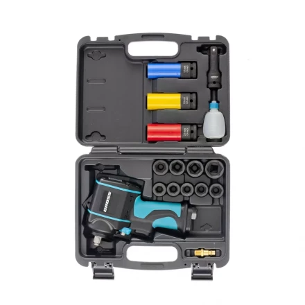 Гайковёрт пневматический ударный Gross Twin Hammer G985K2 с набором 17 предметов 57445 купить в Перми