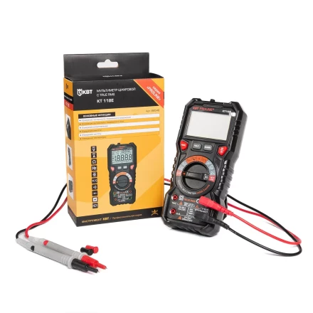Мультиметр цифровой КВТ KT 118E с True RMS и автоматическим выбором пределов измерений (88548) купить в Перми