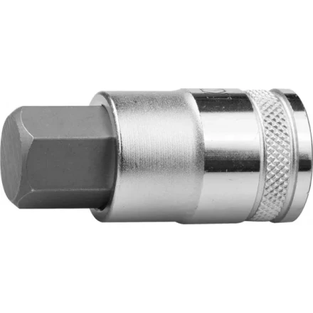 Торцовая бита-головка KRAFTOOL &quot;INDUSTRIE QUALITAT&quot;, материал S2, HEX, сатинированная, 1/2&quot;, H17 27908-17_z01 купить в Перми