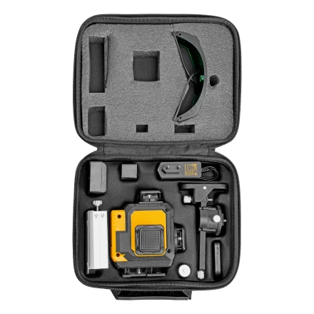 Лазерный уровень мультипризменный DLV 360-4T, 30 м, зеленый луч, Li-Ion 2,4 Aч, штатив// Denzel 350815 купить в Перми