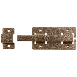 Задвижка накладная"ЗД-06"для дверей усиленная, порошковое покрытие, цвет бронза, квадратный засов 15х145х15мм, 75х115мм 37788-6