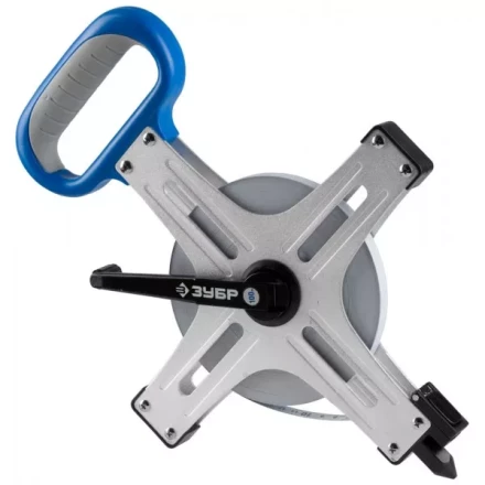 Мерная лента ЗУБР &quot;ЭКСПЕРТ&quot;геодез, стальное полотно с нейлон покрыт, метал корпус, двухкомп рукоятка, супер-длинная,100м 34167-100_z01 купить в Перми