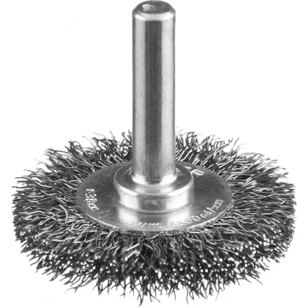 ЗУБР &quot;ПРОФЕССИОНАЛ&quot;. Щетка дисковая для дрели, витая стальная проволока 0,3мм, 38мм 35198-038_z02 купить в Перми