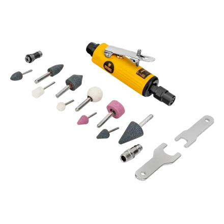 Пневмошлифмашина прямая Denzel 57464 PGS25000, 25000 об/мин, 10 шлиф. камней, цанга - 3, 6 мм, 113 л/мин купить в Перми