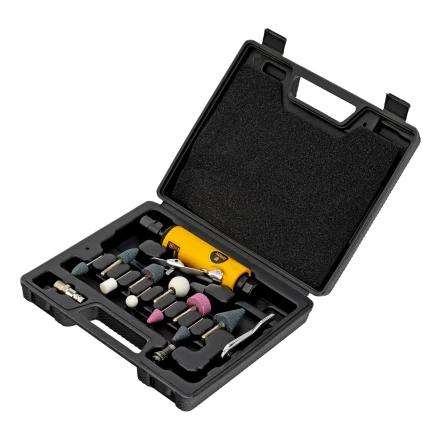 Пневмошлифмашина прямая Denzel 57464 PGS25000, 25000 об/мин, 10 шлиф. камней, цанга - 3, 6 мм, 113 л/мин купить в Перми