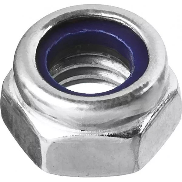 Гайка DIN 985 с нейлоновым кольцом, M6, 16 шт, кл. пр. 6, оцинкованная, ЗУБР 303586-06 купить в Перми
