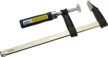 Струбцина DEXX, тип &quot;F&quot;, деревянная ручка, стальная закаленная рейка, 50х200мм 3205-50-200 купить в Перми