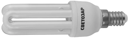 Энергосберегающая лампа СВЕТОЗАР&quot;U-КЛАССИКА&quot;спираль,цоколь E14(миньон),Т2,3U,теплый бел свет(2700К), 8000час, 12Вт(60) 44312-12 купить в Перми