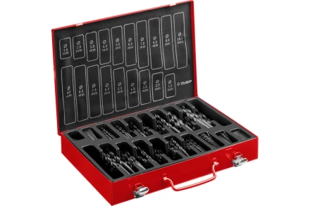 ЗУБР 370 шт, (1-10 мм), сталь Р4М2, класс В, мет.бокс, набор сверл по металлу (29605-H370) купить в Перми