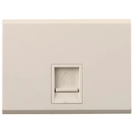 Розетка СВЕТОЗАР &quot;ЭФФЕКТ&quot; компьютерная, одинарная, без вставки и рамки, цвет бежевый SV-54419-B купить в Перми