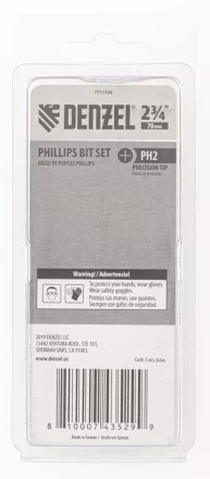 Набор бит, PH2x2х70 мм, 5 шт. Denzel 7711326 купить в Перми