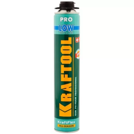 Пена &quot;PREMIUM LOW&quot; профессиональная, монтажная, пистолетная, всесезонная, 800мл, KRAFTOOL 41181_z01 купить в Перми