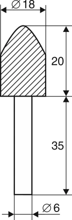 Шарошка абразивная Цилиндр с заострением 18х20х6 мм Энкор 21657 купить в Перми