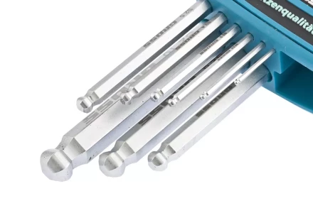 Набор ключей имбусовых HEX 1,5–10 мм S2 9 шт удлиненные с шаром сатинированные Gross 16403 купить в Перми