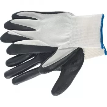 Перчатка с черным нитрильным покрытием, стойкая к маслу и бензину, 15 класс вязки  Сибртех 67861 купить в Перми