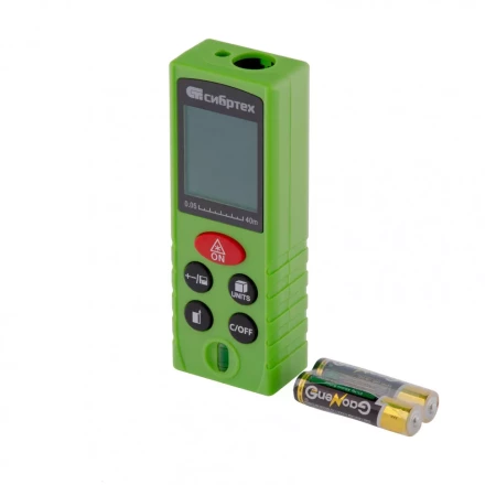 Лазерный дальномер Сибртех PM-40 с пузырьковым уровнем 38010 купить в Перми